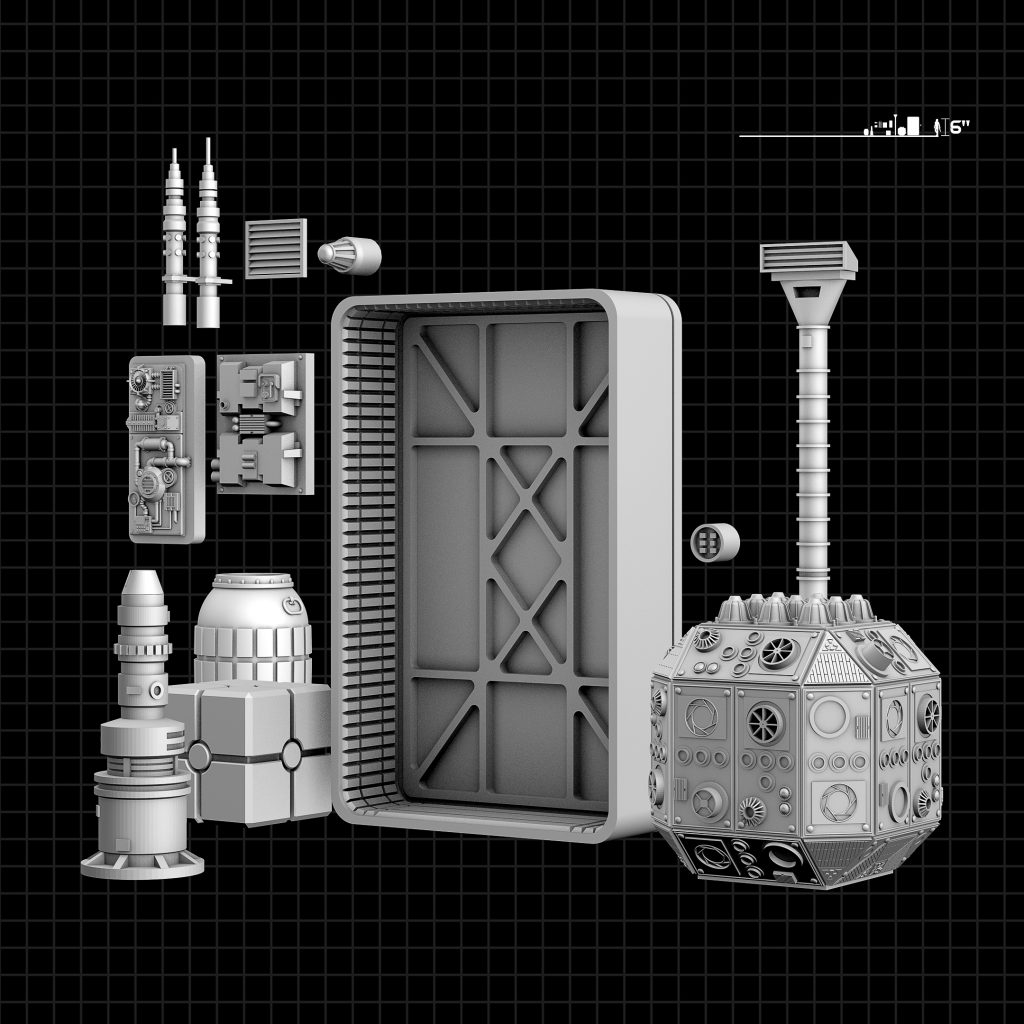 3D STL model of a Star Wars-inspired diorama, featuring detailed scenery and iconic characters, designed for 3D printing.