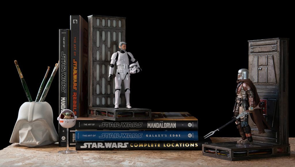 3D STL model of a Star Wars-inspired diorama, featuring detailed scenery and iconic characters, designed for 3D printing.