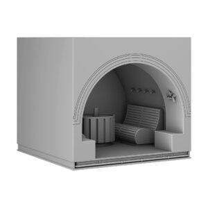 3D STL model of a Star Wars-inspired diorama, featuring detailed scenery and iconic characters, designed for 3D printing.