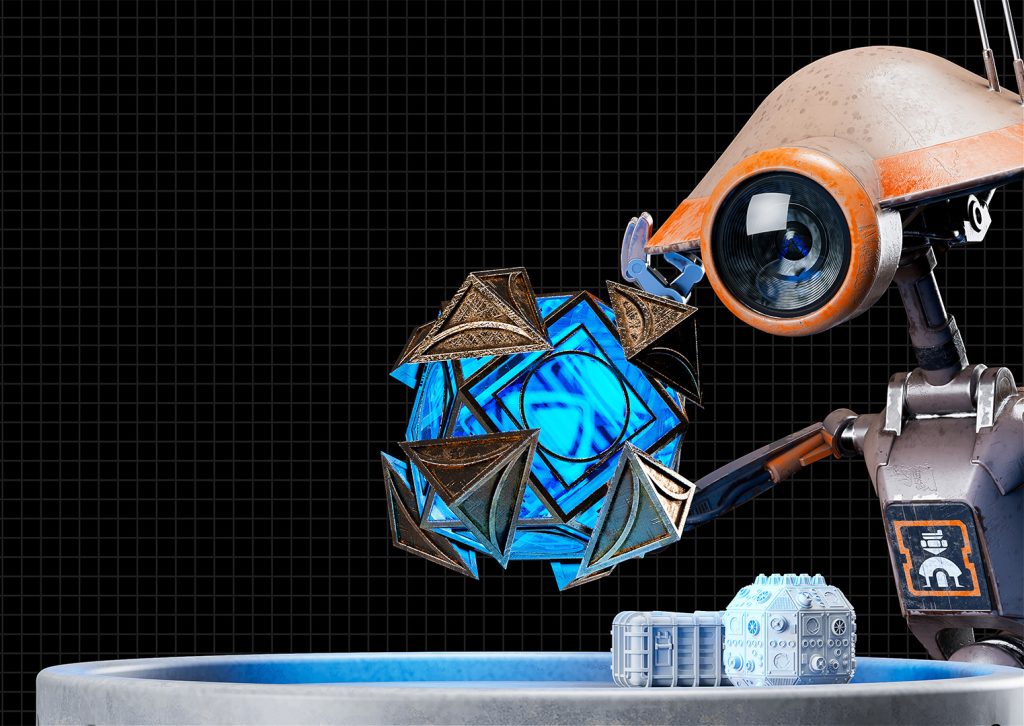 3D STL model of a Star Wars-inspired diorama, featuring detailed scenery and iconic characters, designed for 3D printing.