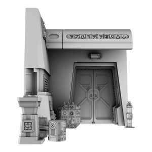 3D STL model of a Star Wars-inspired diorama, featuring detailed scenery and iconic characters, designed for 3D printing.
