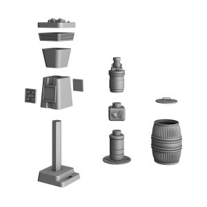 3D STL model of a Star Wars-inspired diorama, featuring detailed scenery and iconic characters, designed for 3D printing.