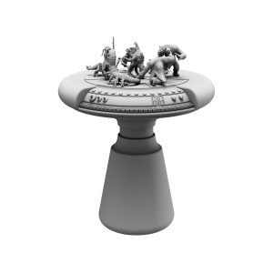 3D STL model of a Star Wars-inspired diorama, featuring detailed scenery and iconic characters, designed for 3D printing.