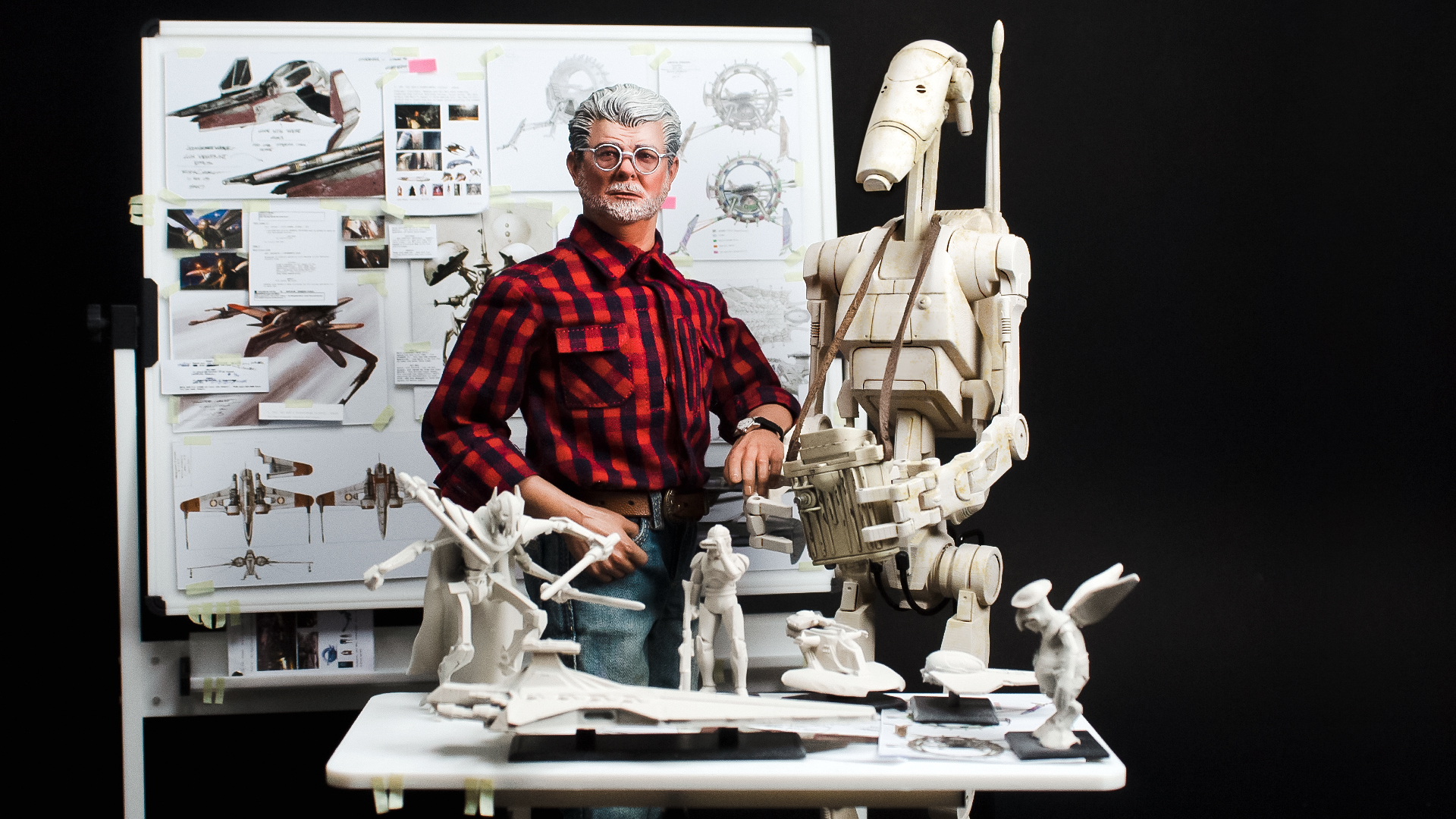 George Lucas 1:6 custom figure recreating the creative process behind Star Wars: Episode III – Revenge of the Sith.