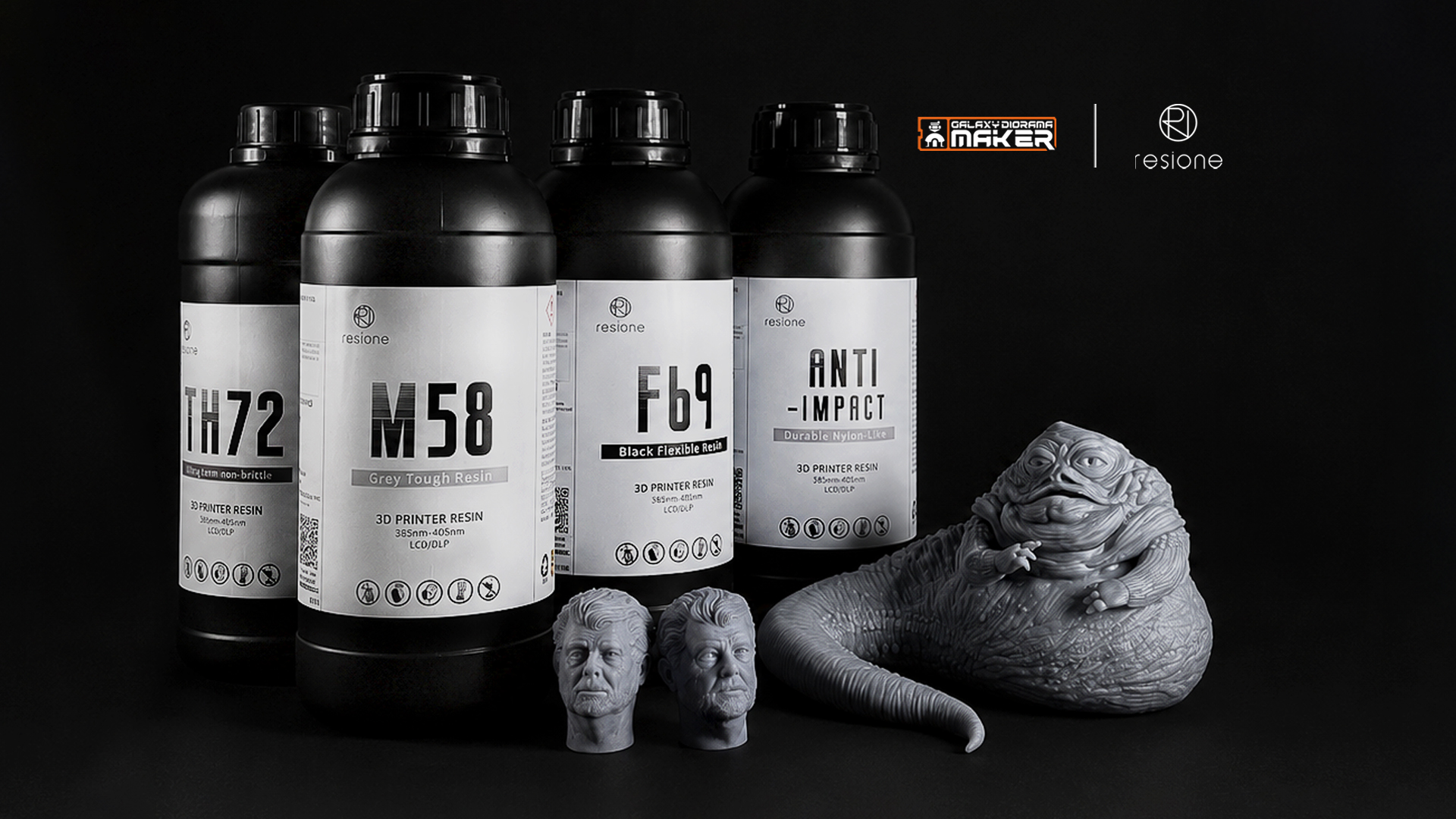 Resione high performance 3D printing resins tested by Galaxy Diorama for articulated 1:6 and 1:12 figures, STL projects and detailed dioramas